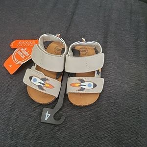 NWT Boys Infant Toddler Size 4 Wonder Nation Rocket Ship Space Sandals